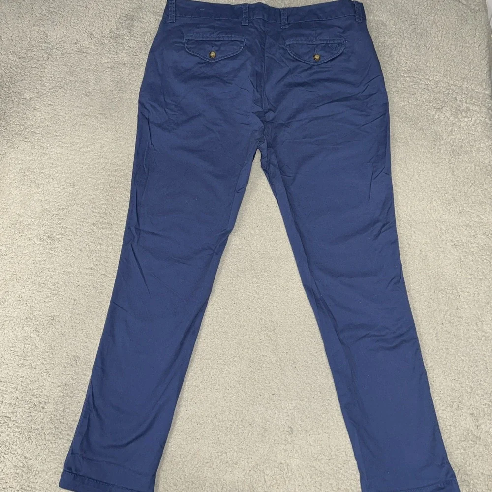 Guess Los Angeles Pants Mens Sz 36 (35x31) Navy Blue Chino Straight Leg Trousers